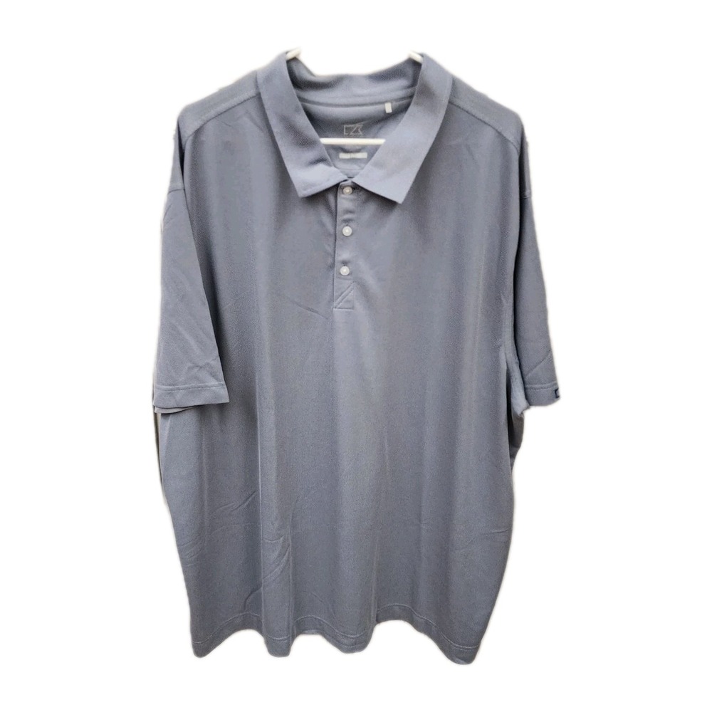 Cutter and  Buck Blue Polo Shirt CB Dry Tec Size 3XB 3TG Blue Golf Shirt